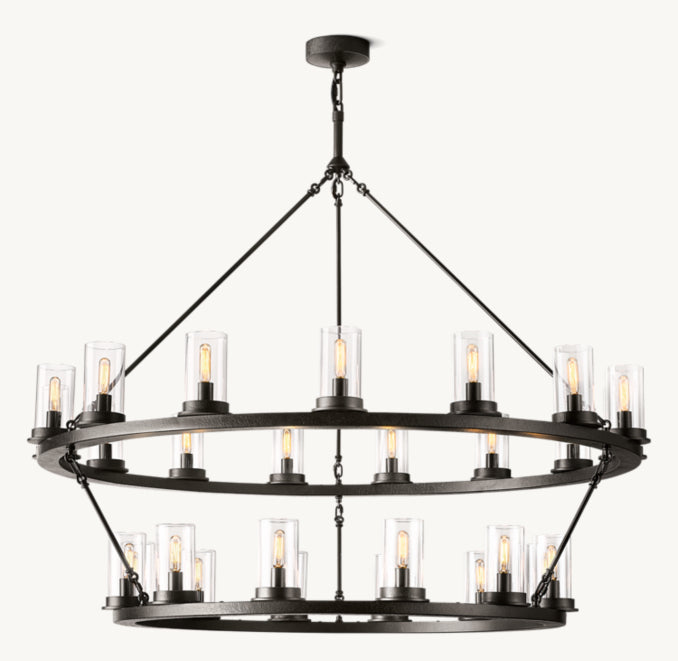 Artisan Ondra Round Two-Tier Clear Glass Chandelier — view 3