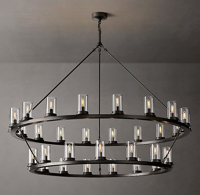 Artisan Ondra Round Two-Tier Clear Glass Chandelier — view 2