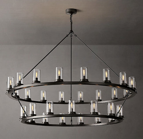 Artisan Ondra Round Two-Tier Clear Glass Chandelier — view 2