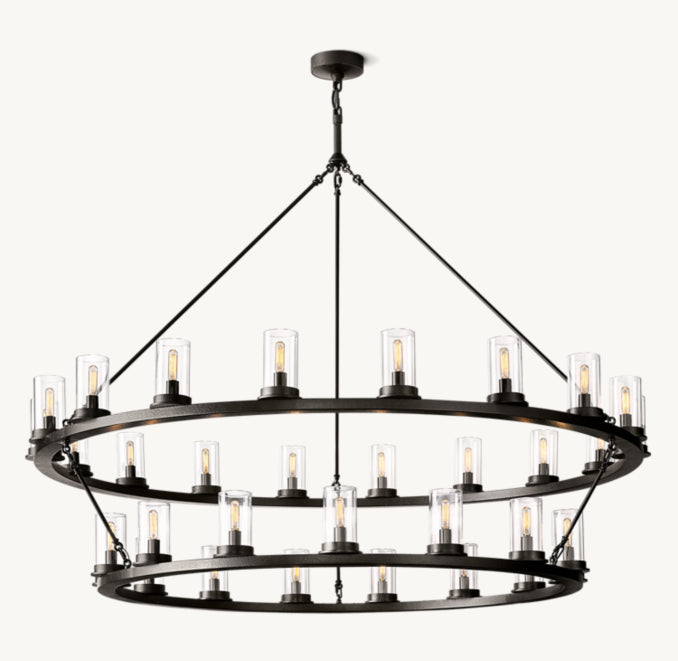 Artisan Ondra Round Two-Tier Clear Glass Chandelier — view 3