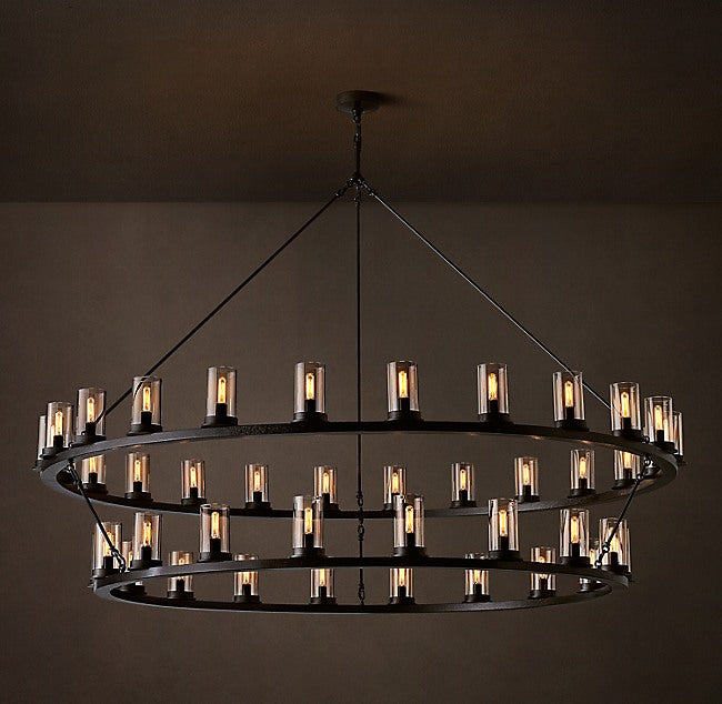 Artisan Ondra Round Two-Tier Clear Glass Chandelier — view 2