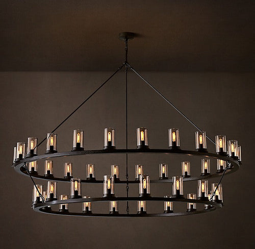 Artisan Ondra Round Two-Tier Clear Glass Chandelier — view 2