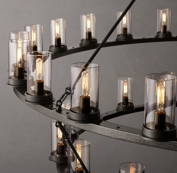 Artisan Ondra Round Two-Tier Clear Glass Chandelier — view 3