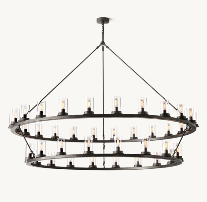 Artisan Ondra Round Two-Tier Clear Glass Chandelier — view 4