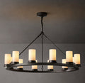 Artisan Ondra Round Milk Glass Chandelier — view 1