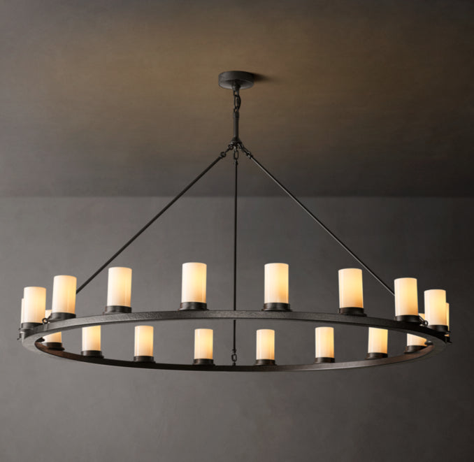 Artisan Ondra Round Milk Glass Chandelier — view 1