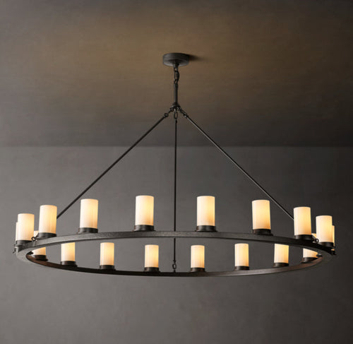 Artisan Ondra Round Milk Glass Chandelier — view 1