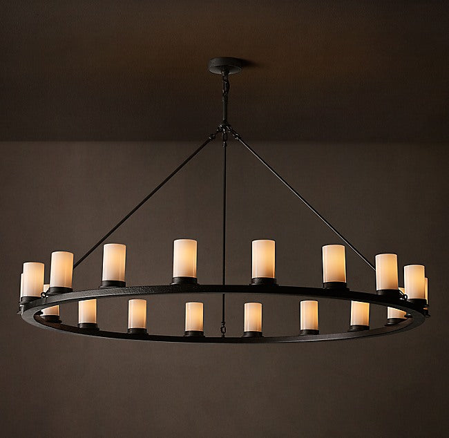 Artisan Ondra Round Milk Glass Chandelier — view 2
