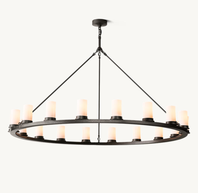 Artisan Ondra Round Milk Glass Chandelier — view 3