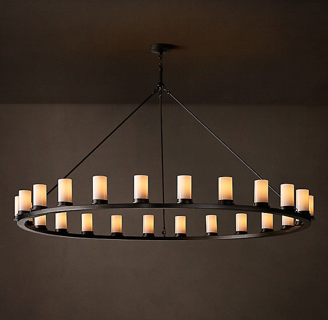 Artisan Ondra Round Milk Glass Chandelier — view 2
