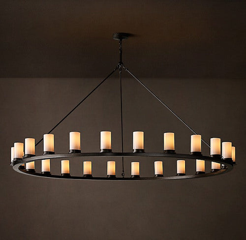 Artisan Ondra Round Milk Glass Chandelier — view 2