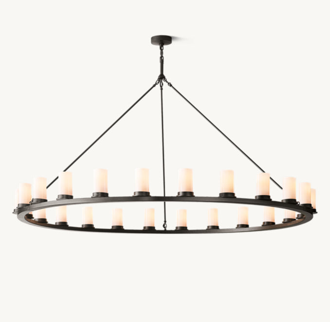 Artisan Ondra Round Milk Glass Chandelier — view 3
