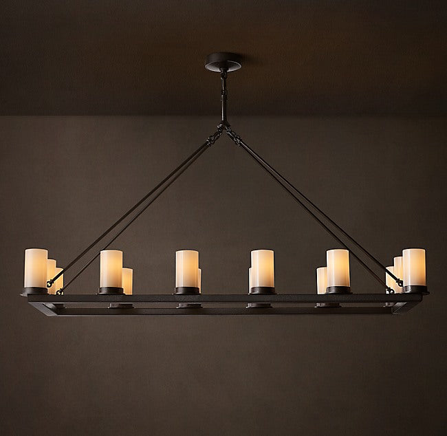 Artisan Ondra Linear Milk Glass Chandelier — view 2