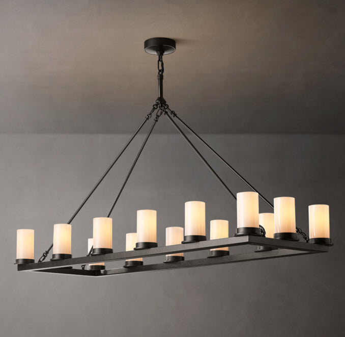 Artisan Ondra Linear Milk Glass Chandelier — view 3