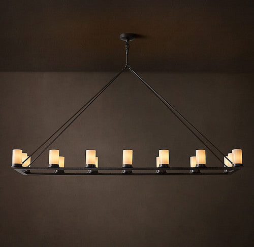 Artisan Ondra Linear Milk Glass Chandelier — view 2