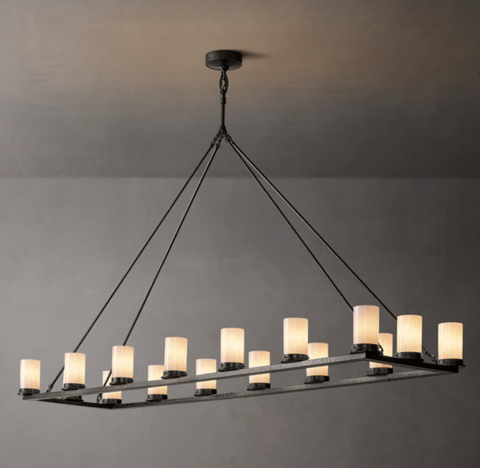 Artisan Ondra Linear Milk Glass Chandelier — view 3