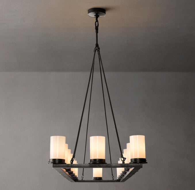 Artisan Ondra Linear Milk Glass Chandelier — view 4