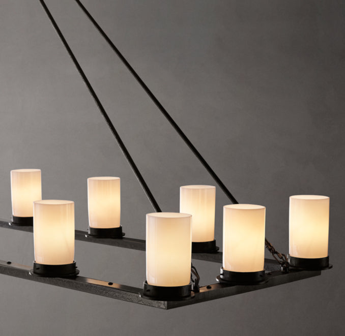 Artisan Ondra Linear Milk Glass Chandelier — view 5