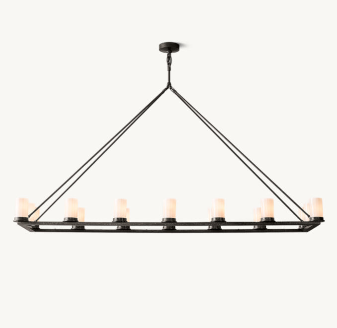 Artisan Ondra Linear Milk Glass Chandelier — view 6