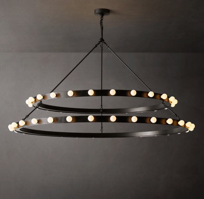 Signature Vitoria Round Two Tiered Chandelier — view 1