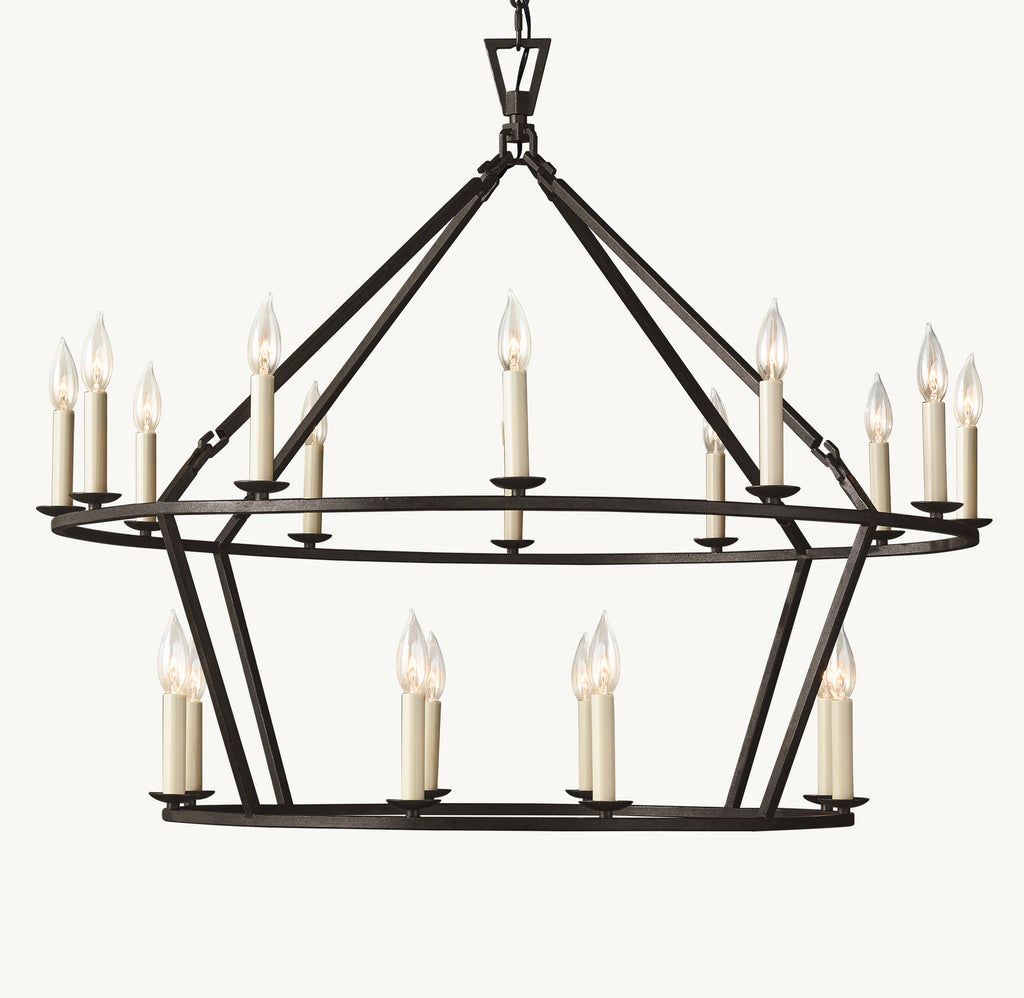 Heritage 19th C. English Openwork Two-Tier Round Chandelier — view 1
