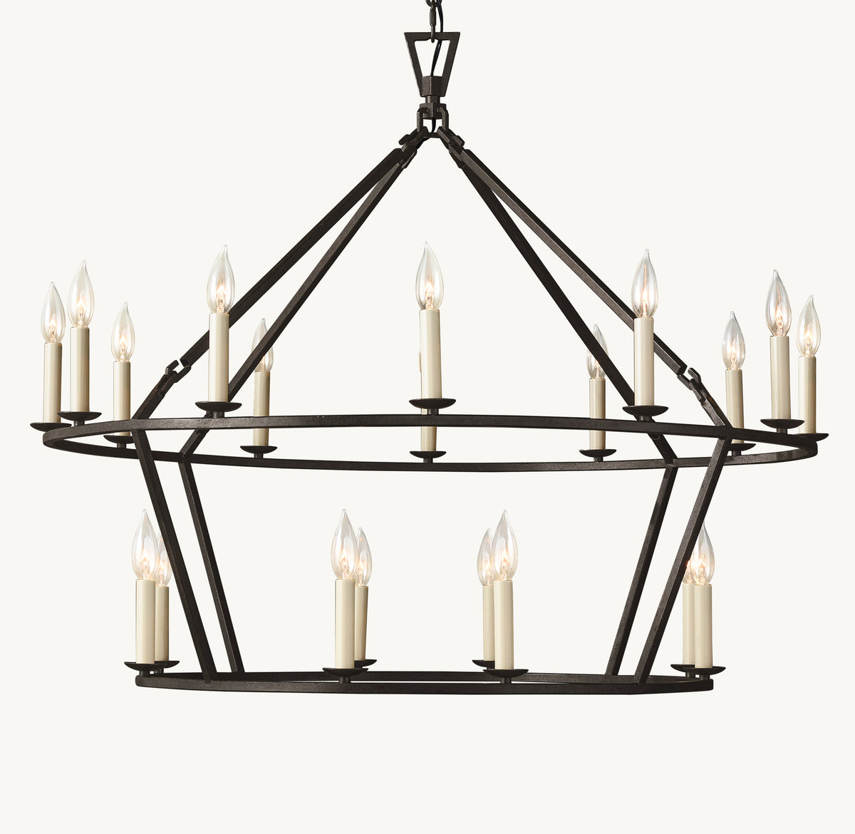 Heritage 19th C. English Openwork Two-Tier Round Chandelier — view 1