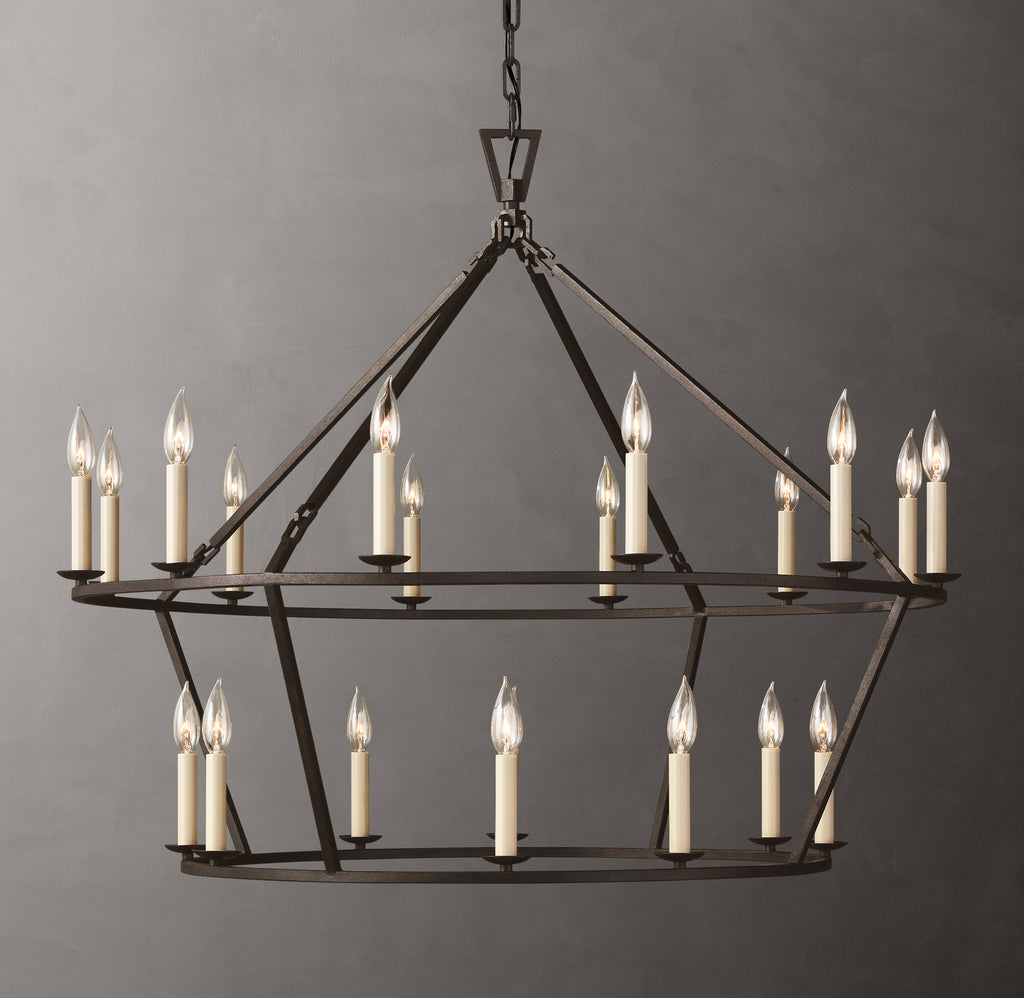 Heritage 19th C. English Openwork Two-Tier Round Chandelier — view 3