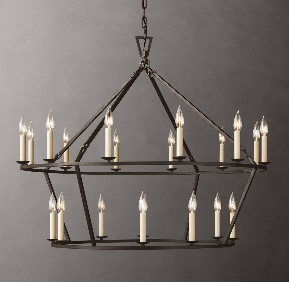 Heritage 19th C. English Openwork Two-Tier Round Chandelier — view 3
