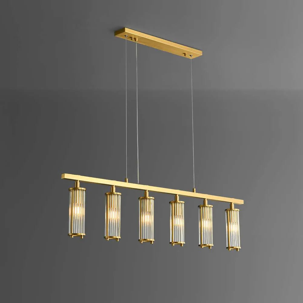 Marley Aged Brass Linear Chandelier - view 1