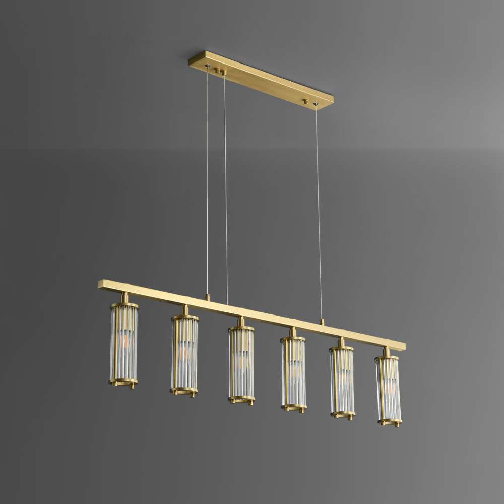 Marley Aged Brass Linear Chandelier - view 2
