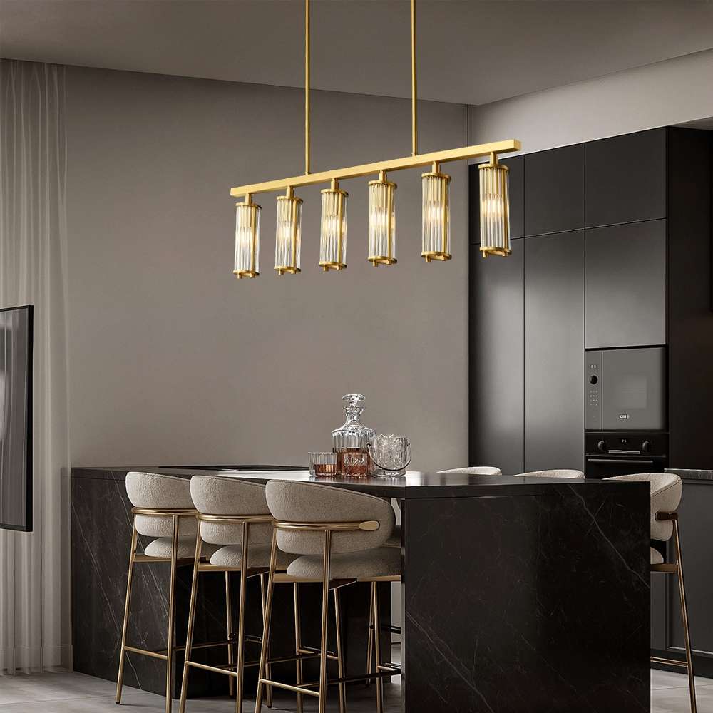 Marley Aged Brass Linear Chandelier - view 3