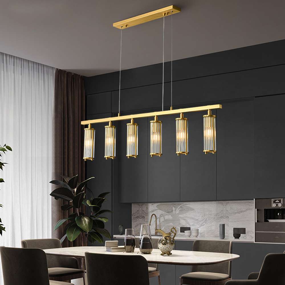 Marley Aged Brass Linear Chandelier - view 4
