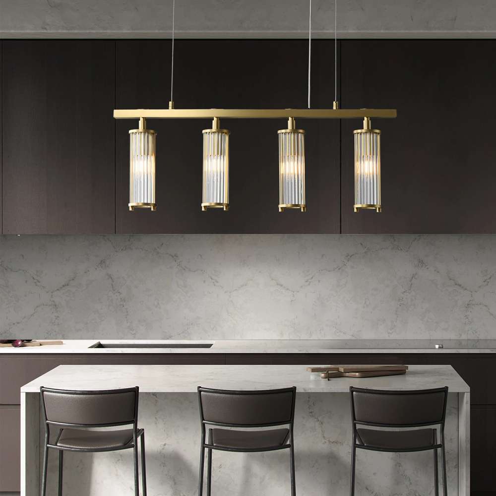 Marley Aged Brass Linear Chandelier - view 5