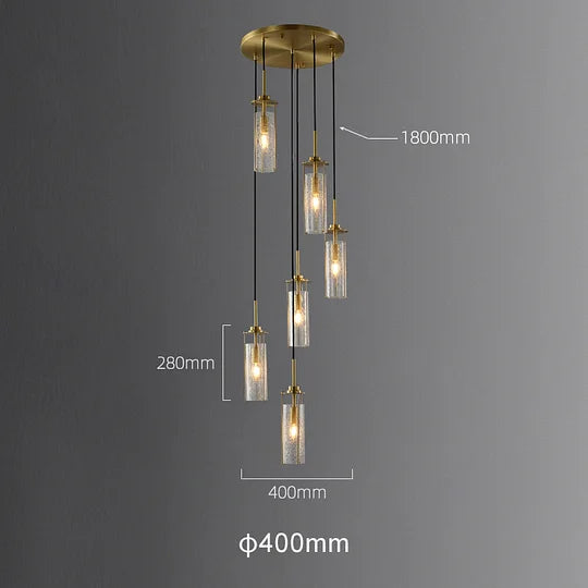 6-Light Chandelier Modern Lights with Clear Glass Shade - view 5