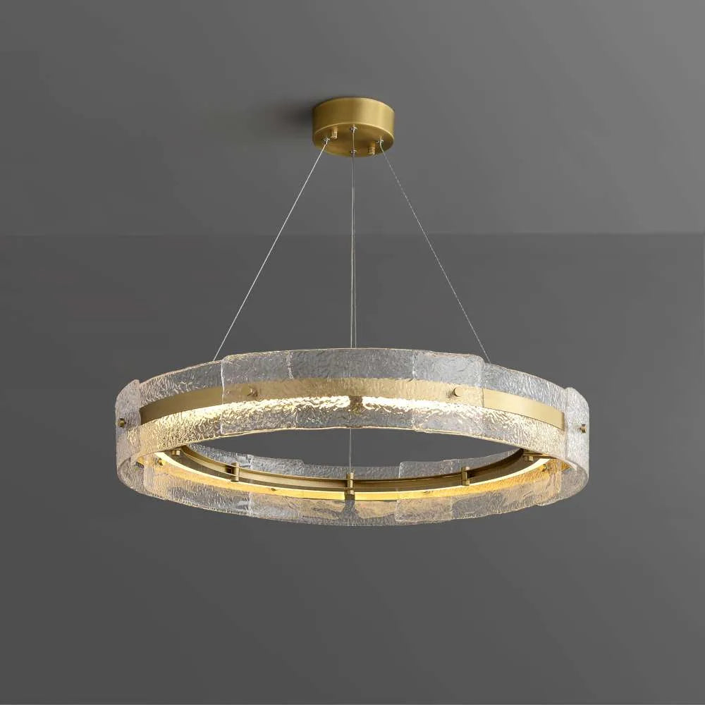 LED Brushed Brass Ring Chandelier - Luxury Modern Chandeliers - view 1