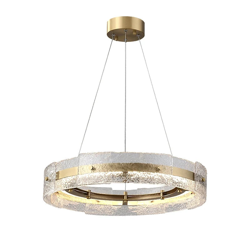 LED Brushed Brass Ring Chandelier - Luxury Modern Chandeliers - view 5