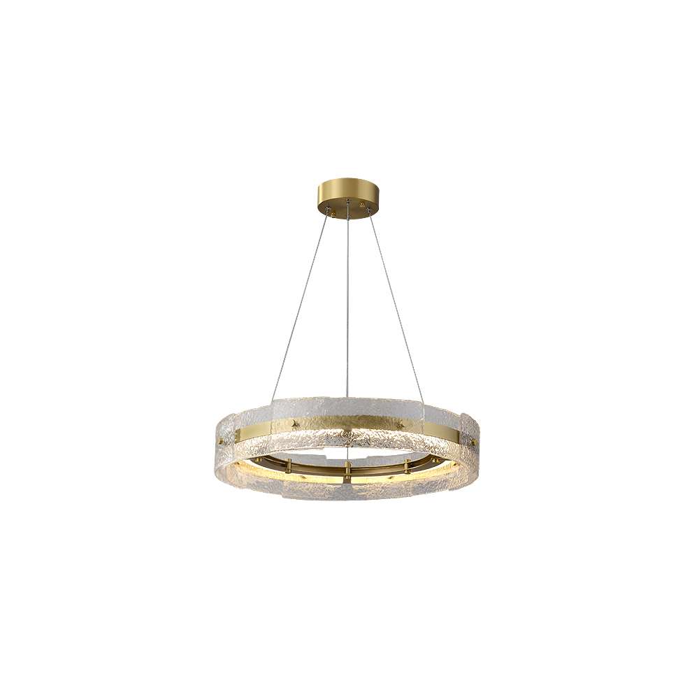 LED Brushed Brass Ring Chandelier - Luxury Modern Chandeliers - view 6