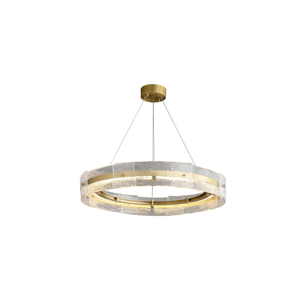 LED Brushed Brass Ring Chandelier - Luxury Modern Chandeliers - view 7