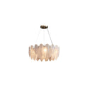 Contemporary Feather Glass Shade Chandelier in White - view 8