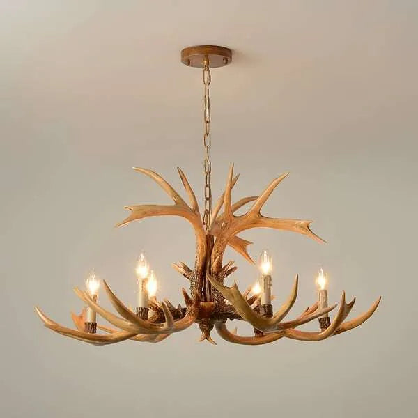 Large Rustic Resin Deer Antler Candelabra Chandelier - view 1