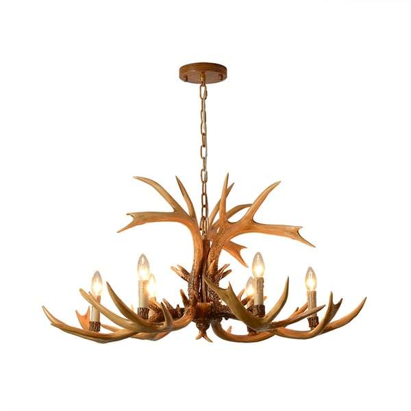 Large Rustic Resin Deer Antler Candelabra Chandelier - view 4