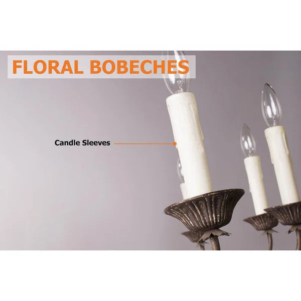 Vintage Candelabra Chandelier Lamp with Flaxen Hemp Rope - view 7