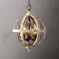Elegant Rustic Globe Chandelier Weathered Wood Lamp - Perfect Lighting Fixture - view 1