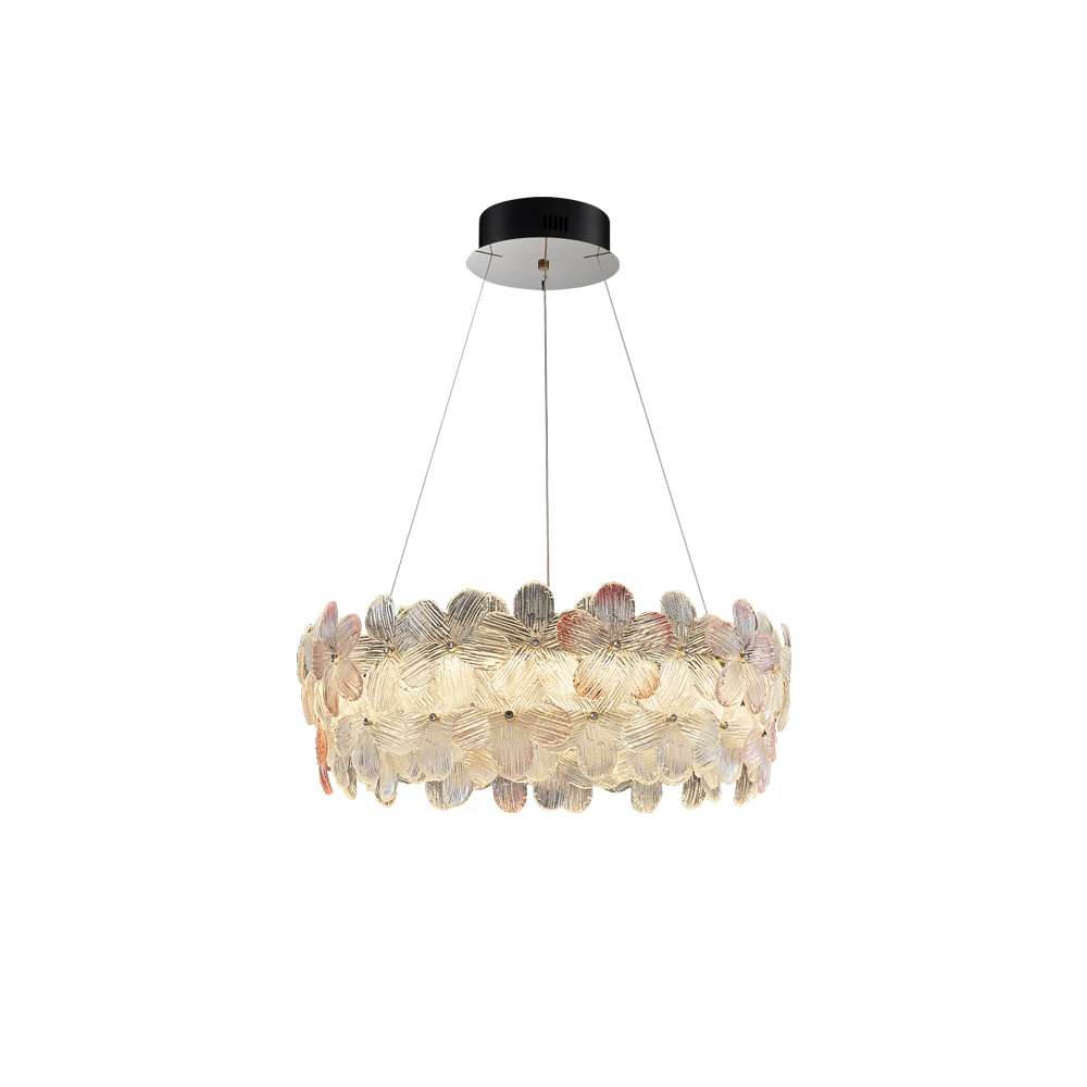 Modern Art Decor Glass Shade Round Flower Glass Chandelier - view 11