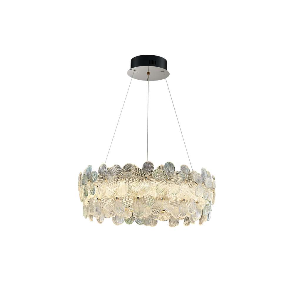 Modern Art Decor Glass Shade Round Flower Glass Chandelier - view 12