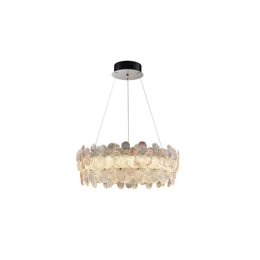 Modern Art Decor Glass Shade Round Flower Glass Chandelier - view 7