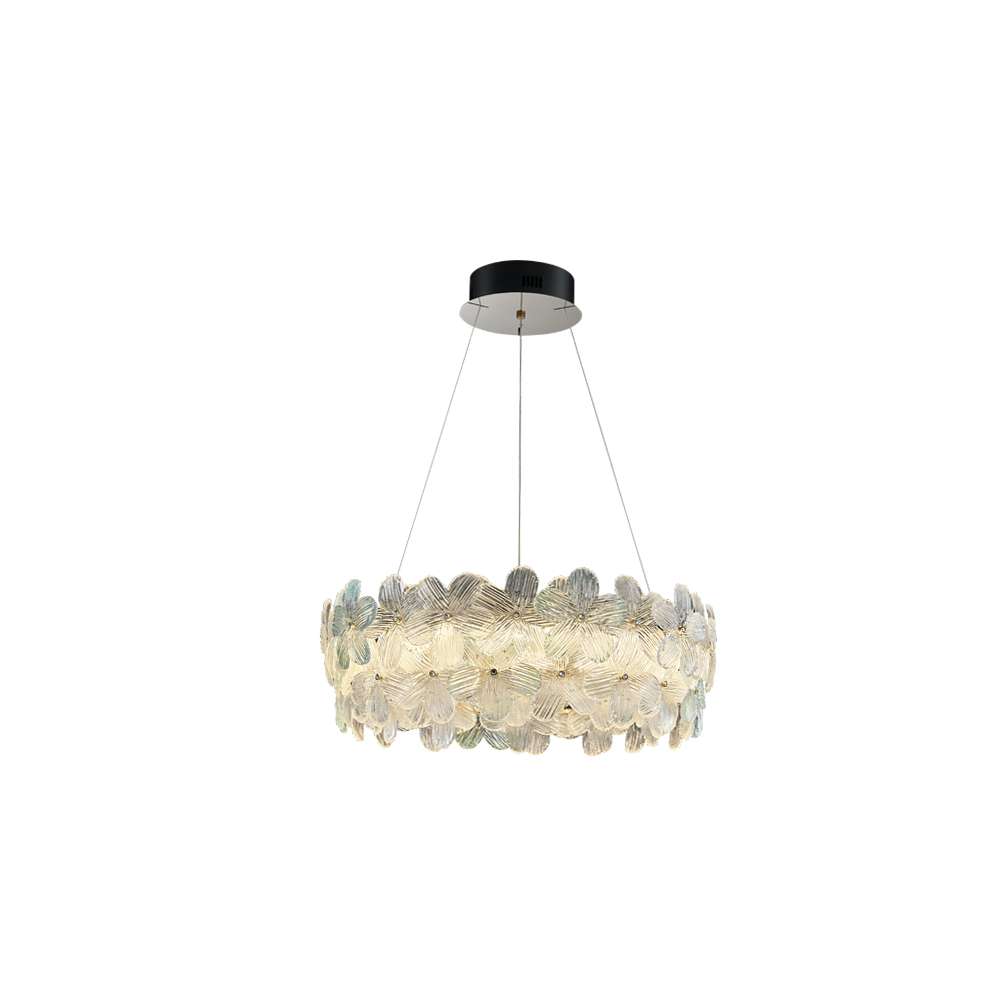 Modern Art Decor Glass Shade Round Flower Glass Chandelier - view 8