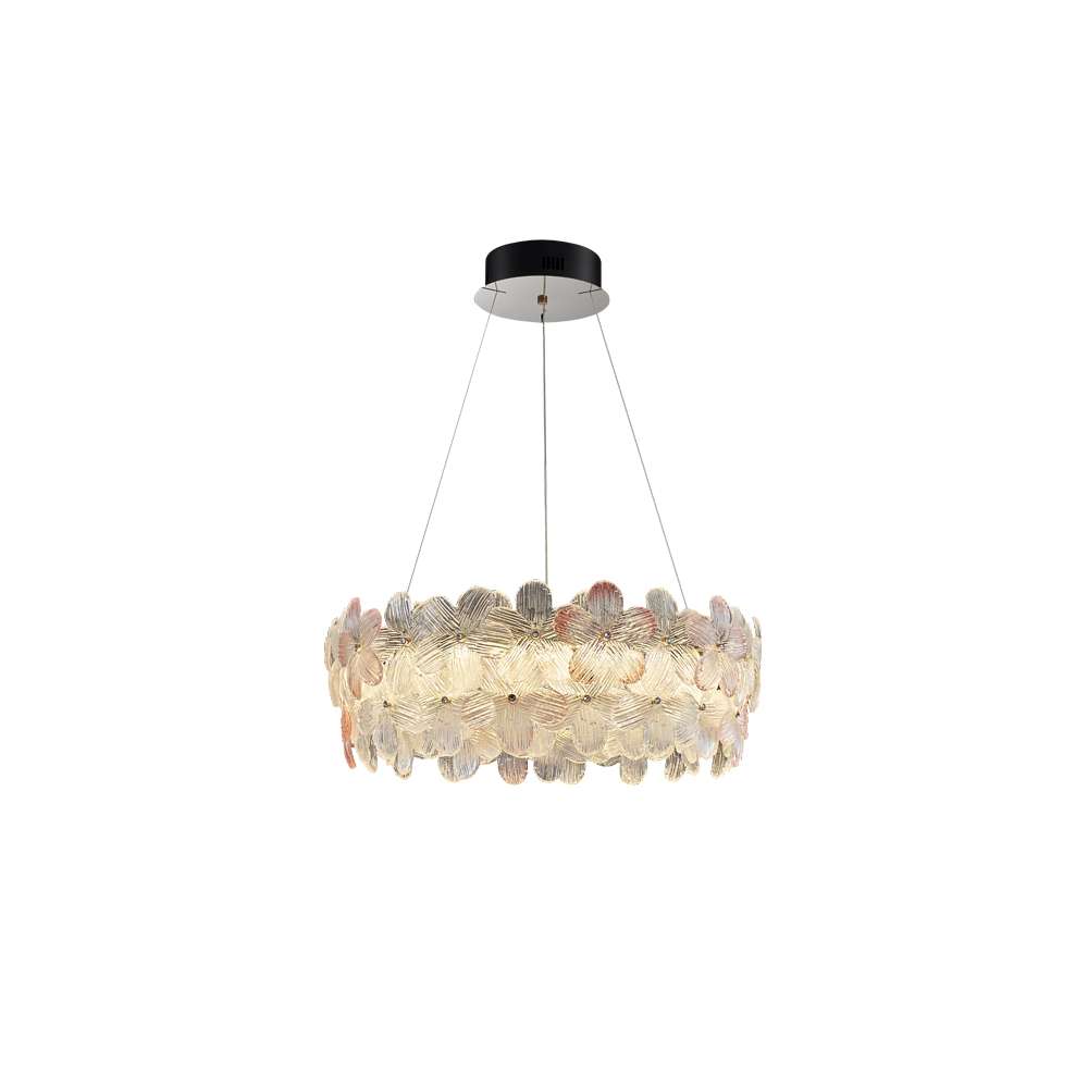 Modern Art Decor Glass Shade Round Flower Glass Chandelier - view 9