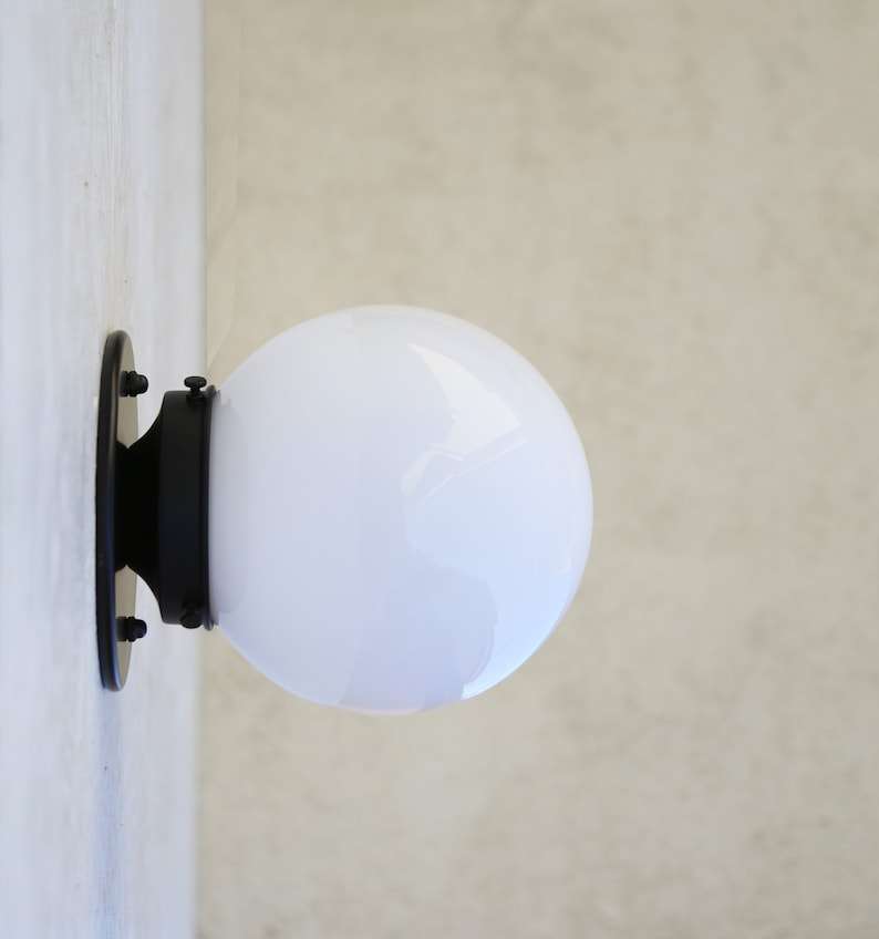 Modern Brass Base Ceiling Lights With White Glass Mini-Shade - view 8
