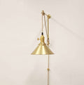 Wall Mount Pulley Modern Flared Shade Solid Modern Brass Sconce - view 1